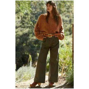 Free People Levi's High Loose Wide Leg Olive Green Utility Pants